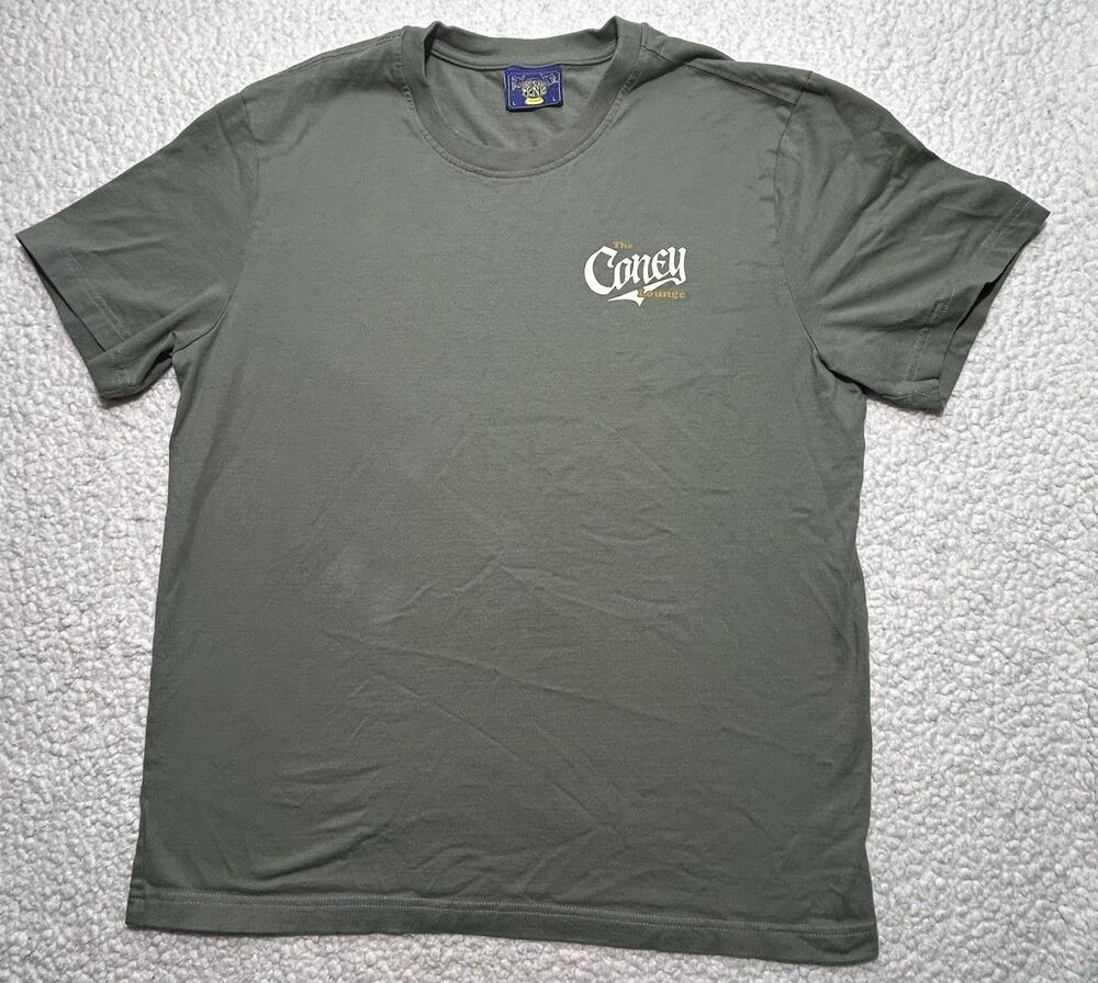 Coney Island Picnic Mens L The Coney Lounge Green Graphic Tee T Shirt Large